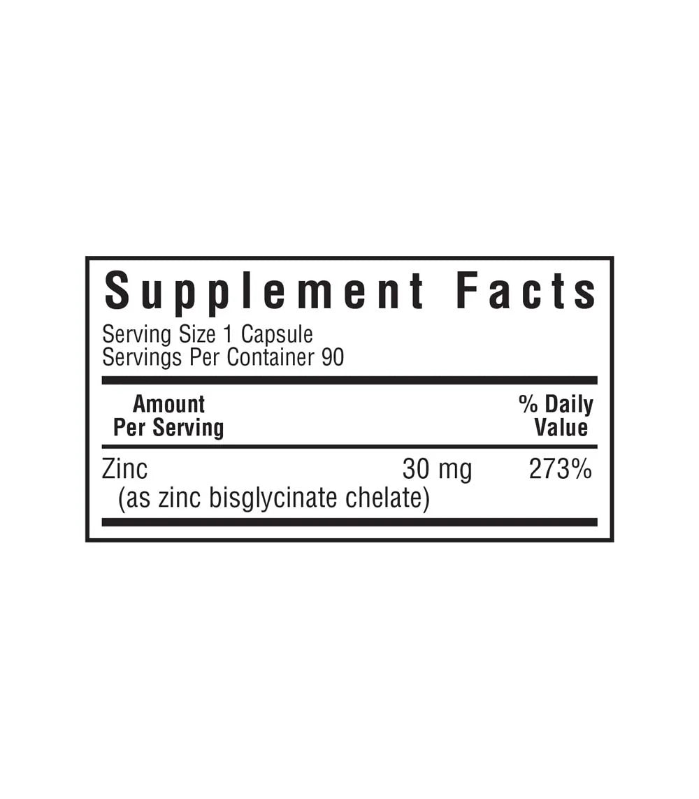 CHELATED ZINC 30MG 90 CAPS