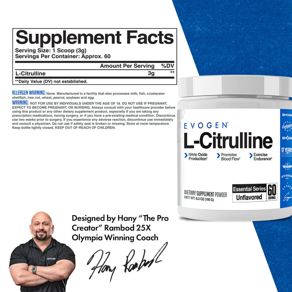 EVOGEN L-CITRULLINE NITRIC OXICIDE & ENDURANCE BOOST