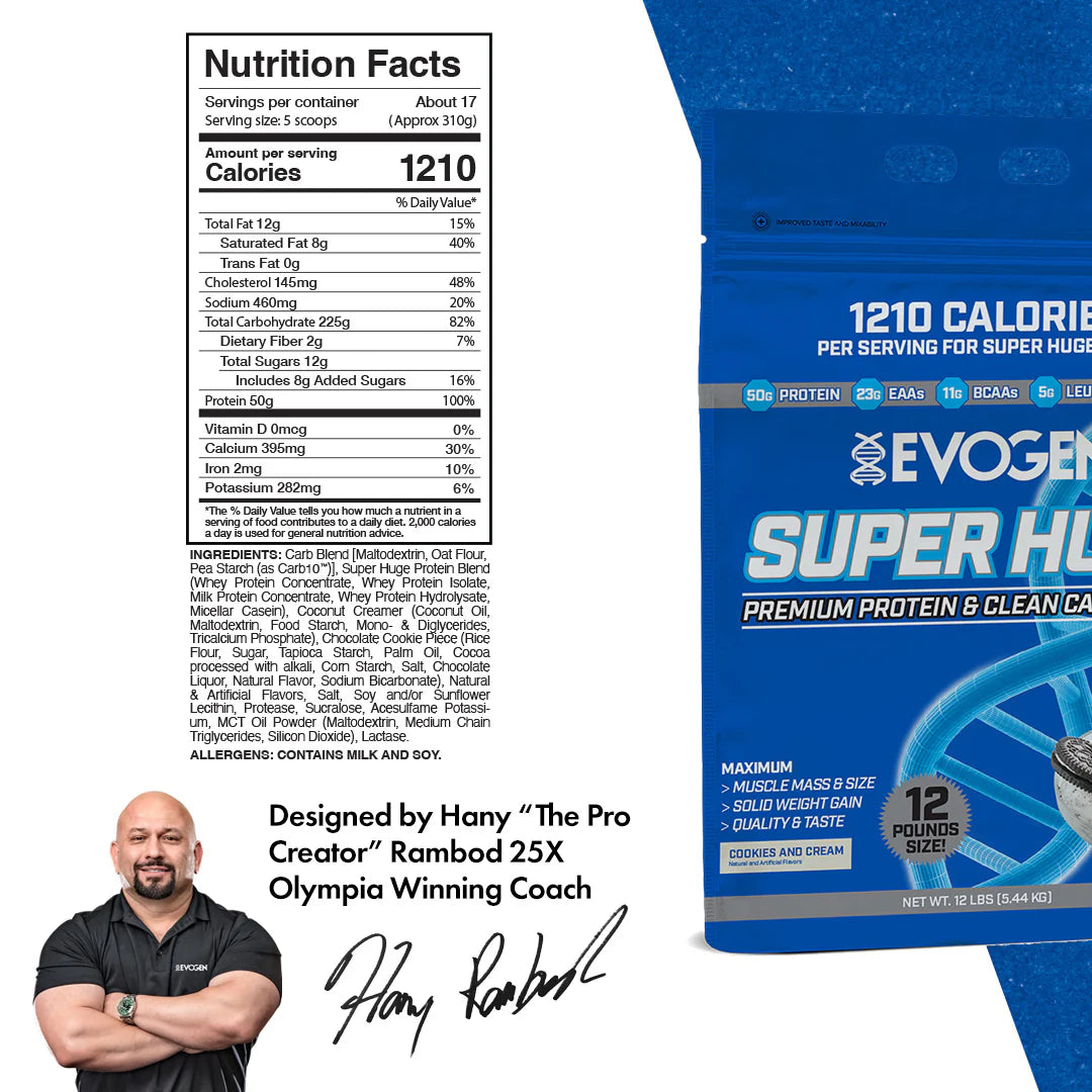 EVOGEN SUPER HUGE GAINER PROTEIN 12LBS
