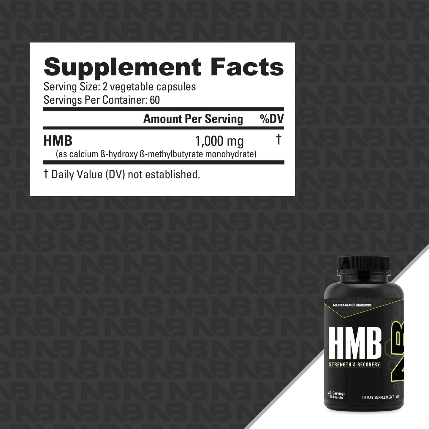 HMB 1000MG NUTRABIO 120 CAPS