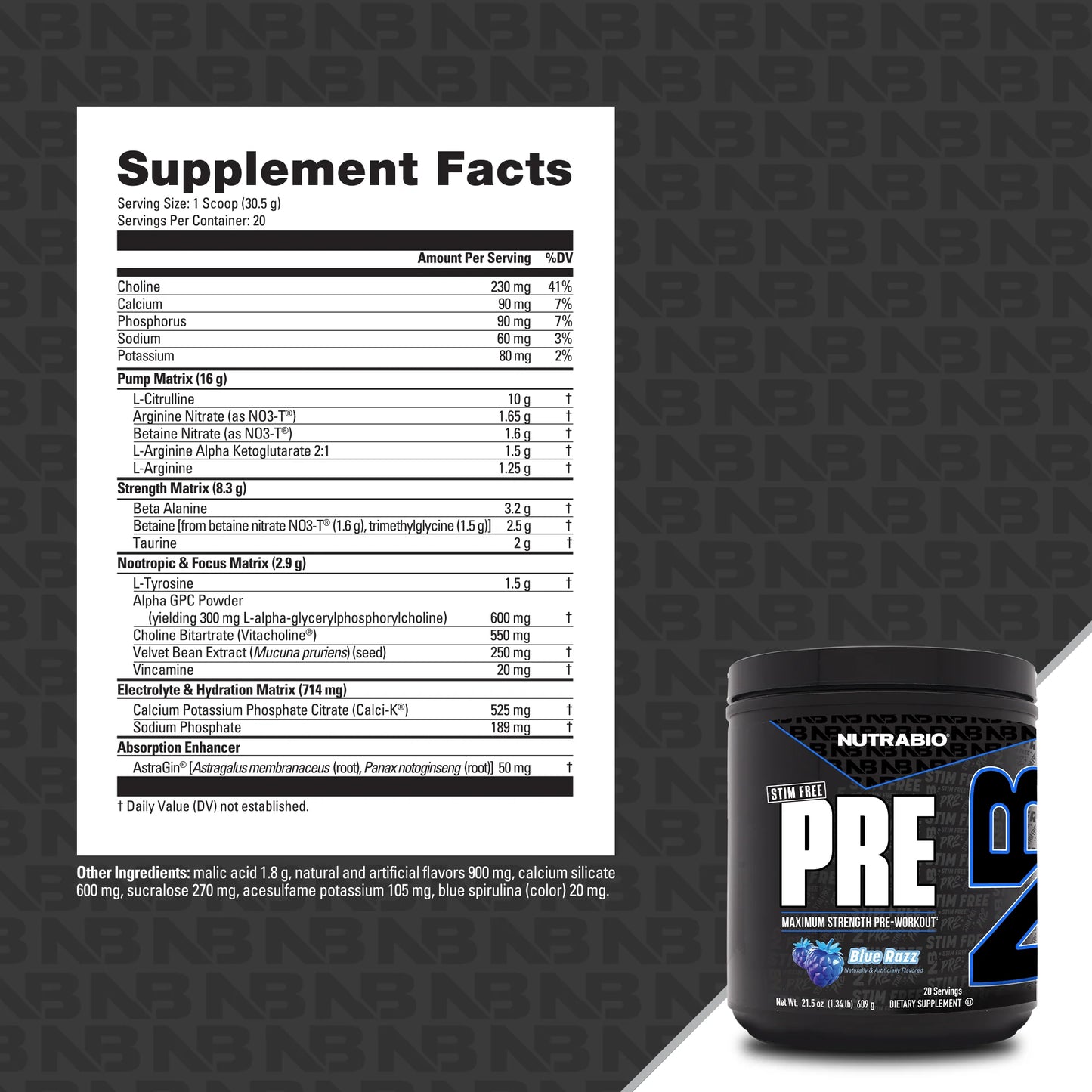 NUTRABIO STIM-FREE PRE-WORKOUT