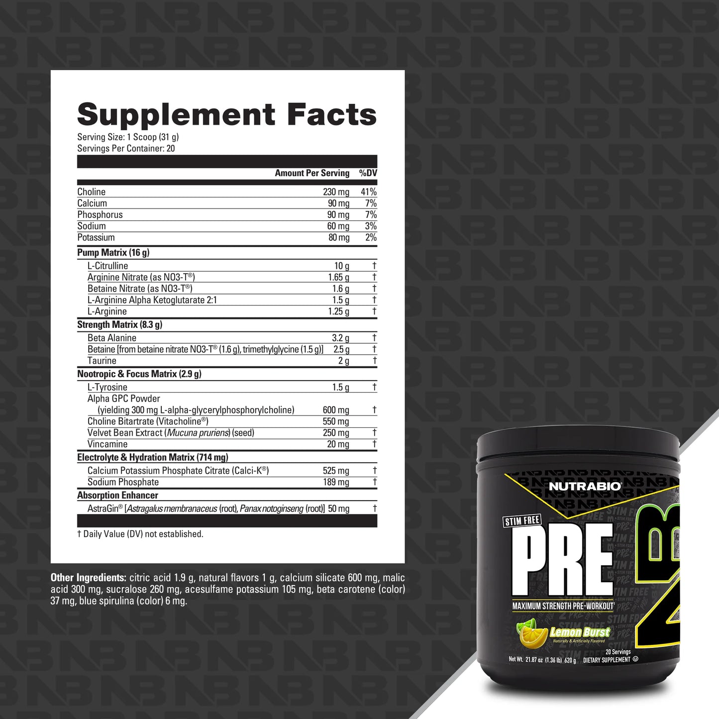 NUTRABIO STIM-FREE PRE-WORKOUT