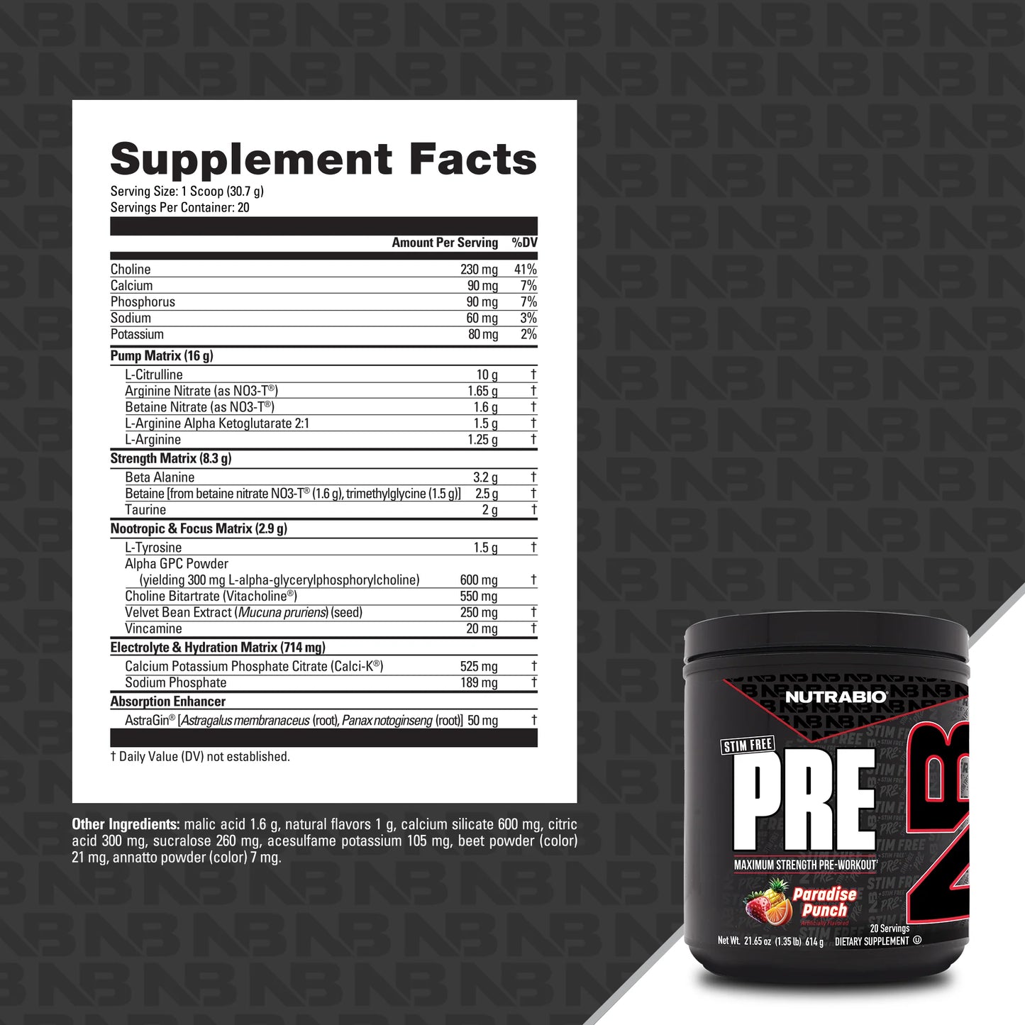 NUTRABIO STIM-FREE PRE-WORKOUT