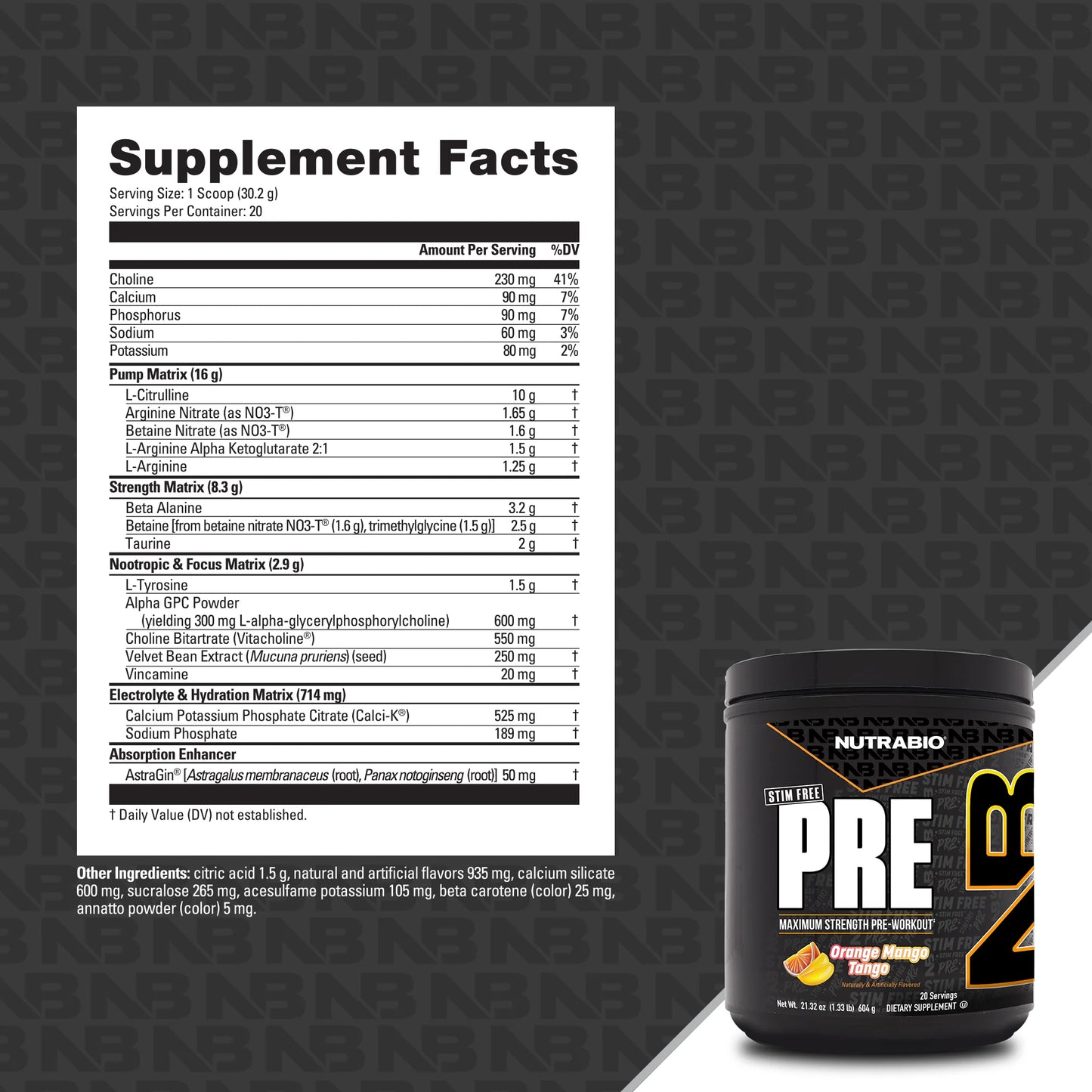 NUTRABIO STIM-FREE PRE-WORKOUT