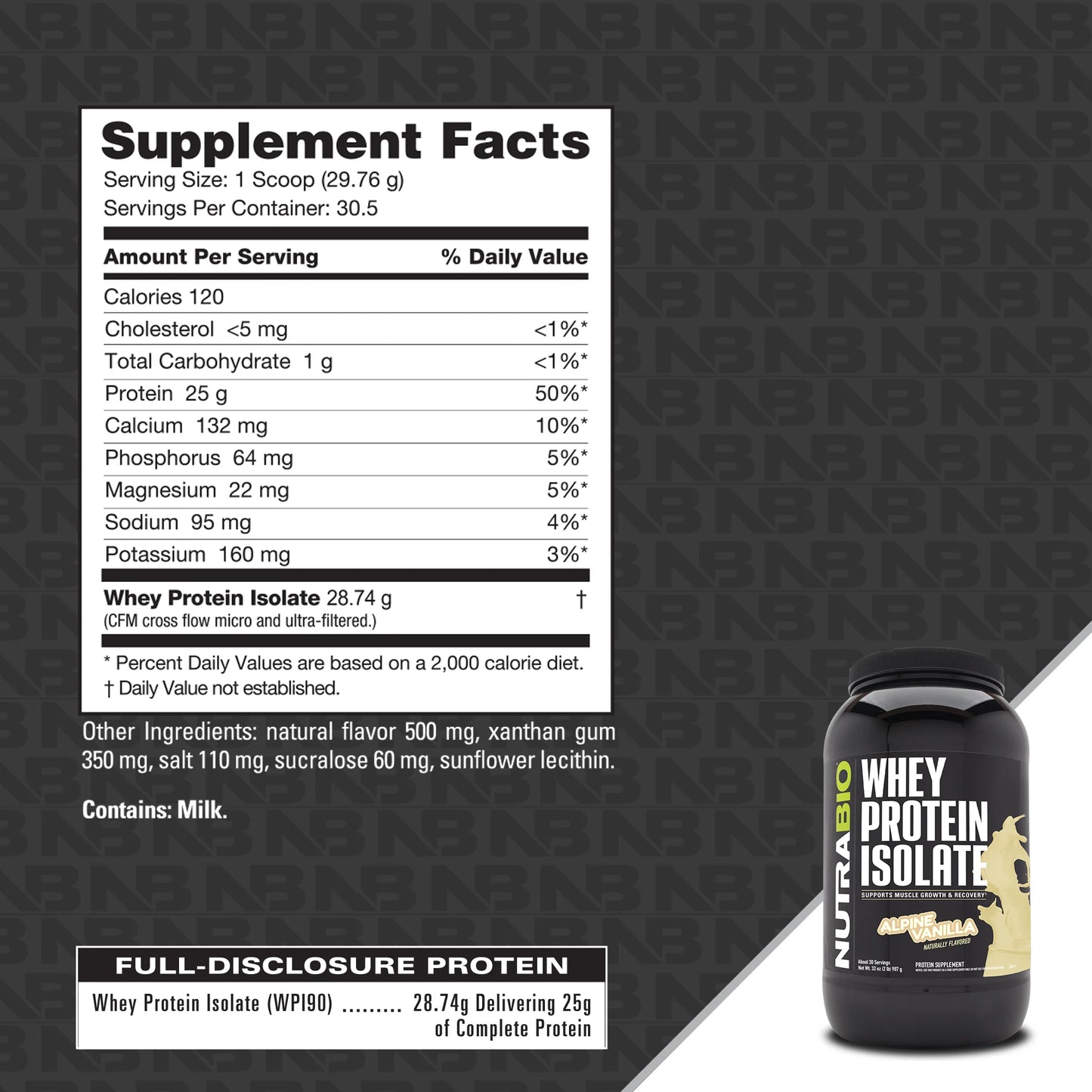 NUTRABIO WHEY PROTEIN ISOLATE - 2LB/5LBS