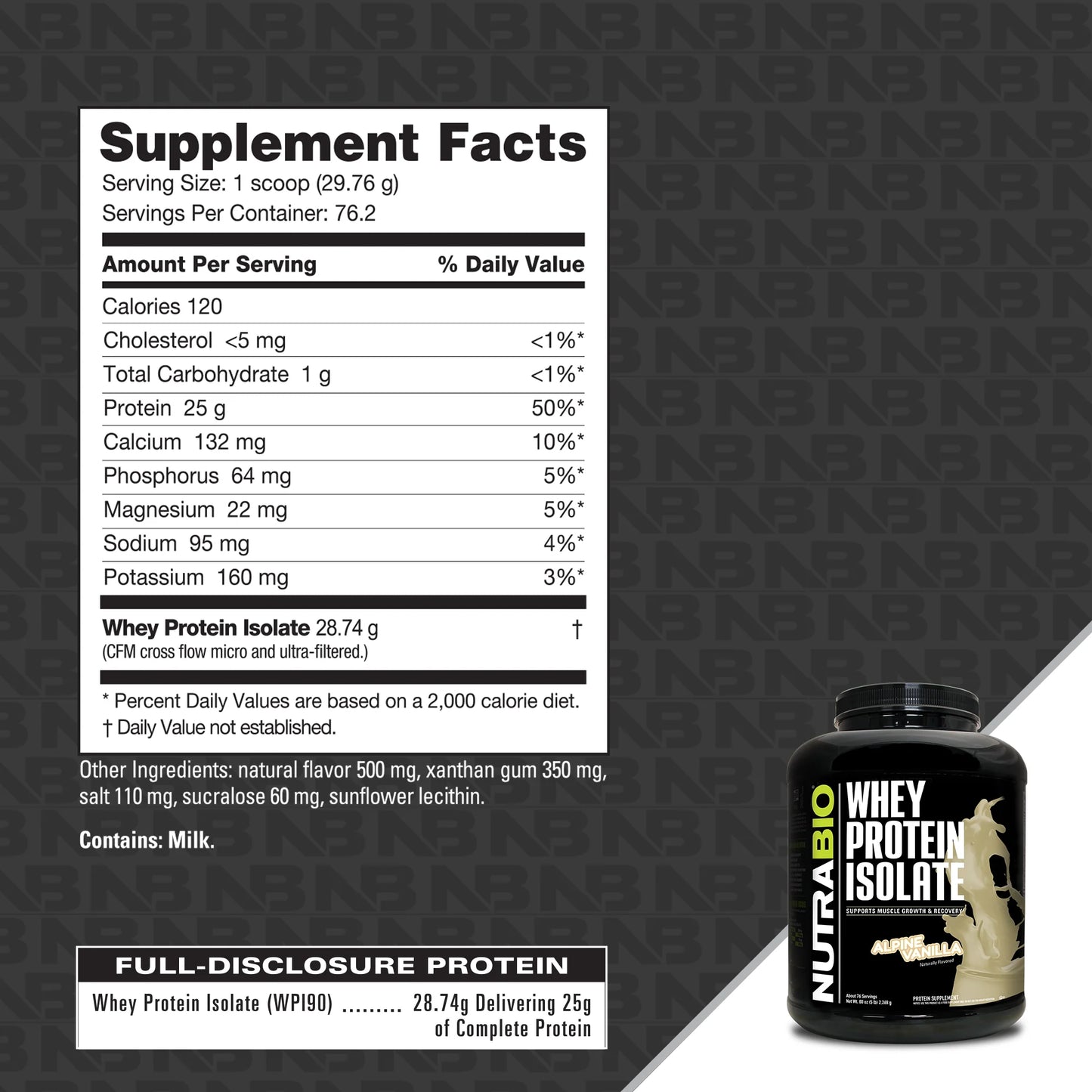 NUTRABIO WHEY PROTEIN ISOLATE - 2LB/5LBS