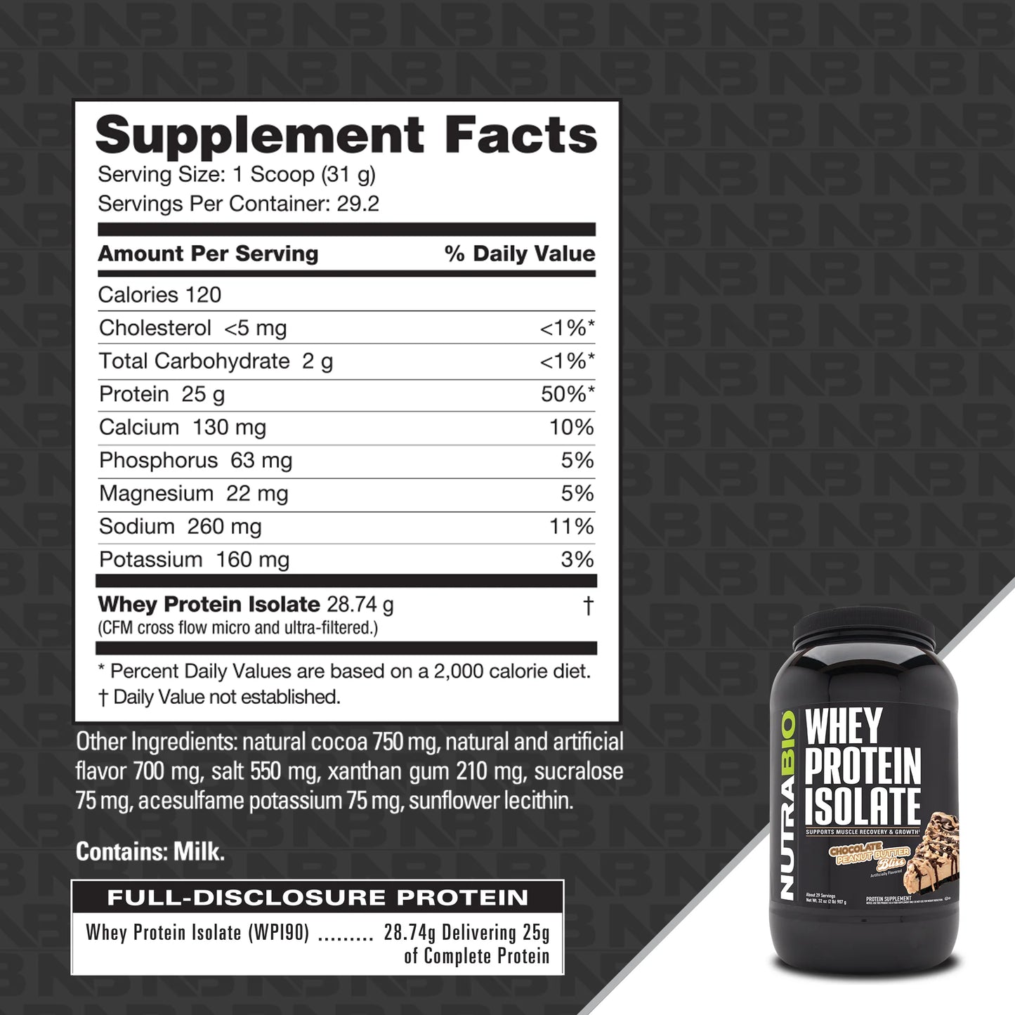NUTRABIO WHEY PROTEIN ISOLATE - 2LB/5LBS