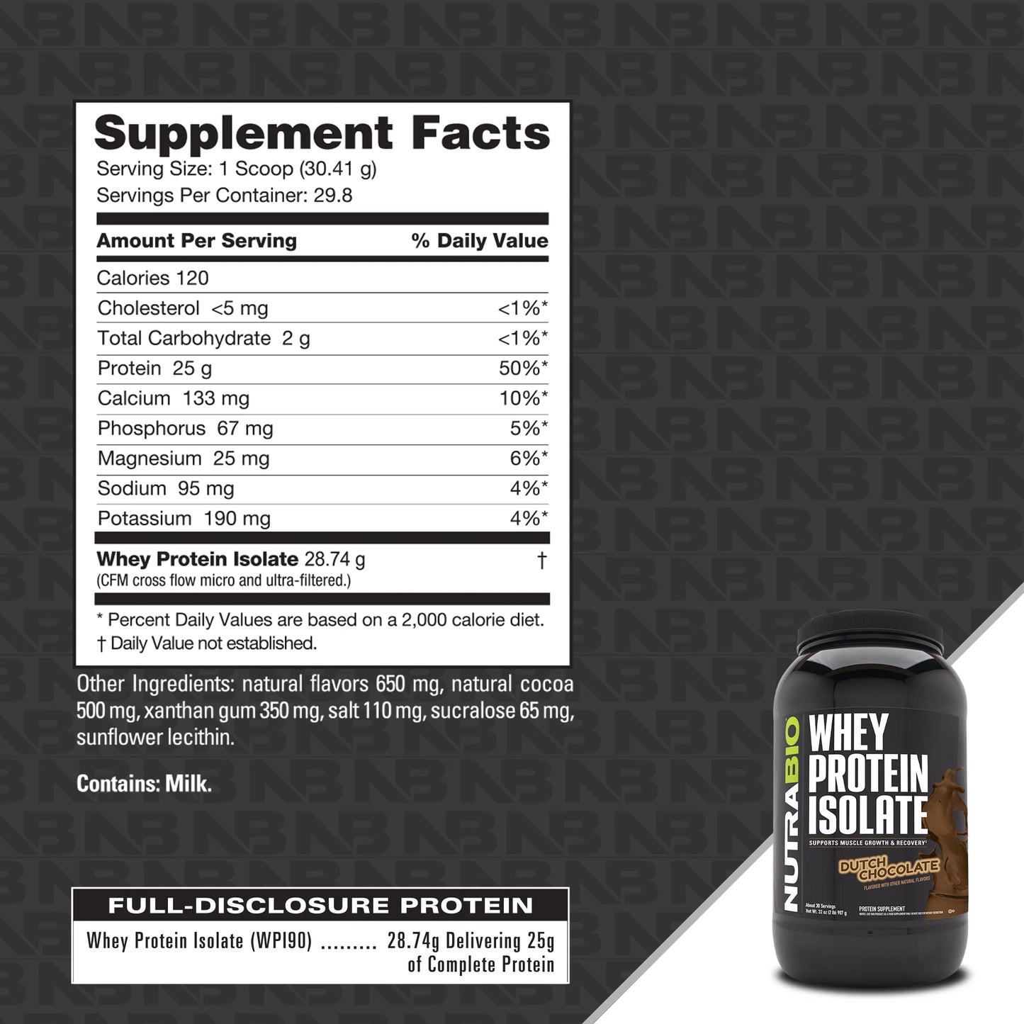 NUTRABIO WHEY PROTEIN ISOLATE - 2LB/5LBS