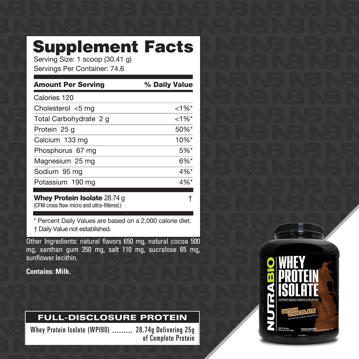 NUTRABIO WHEY PROTEIN ISOLATE - 2LB/5LBS