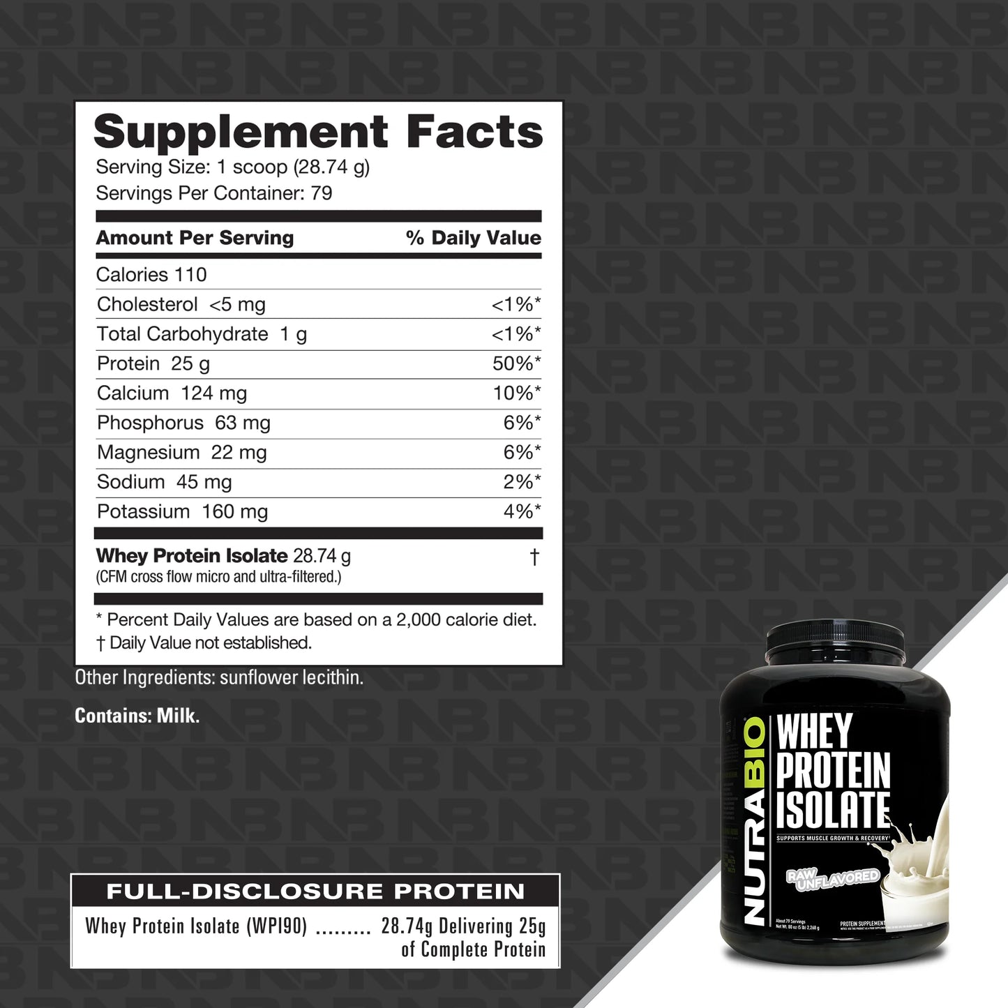 NUTRABIO WHEY PROTEIN ISOLATE - 2LB/5LBS