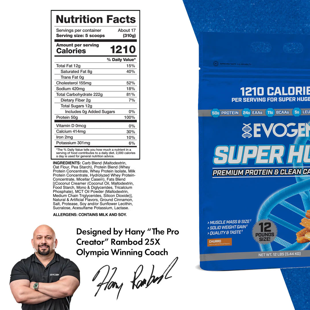 EVOGEN SUPER HUGE GAINER PROTEIN 12LBS