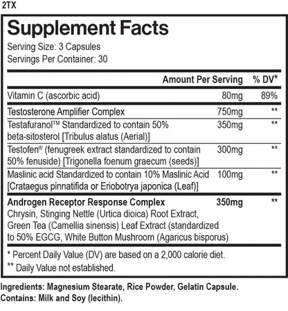 2TX-ADVANCED TESTOSTERONE SUPPORT 90 CAPS