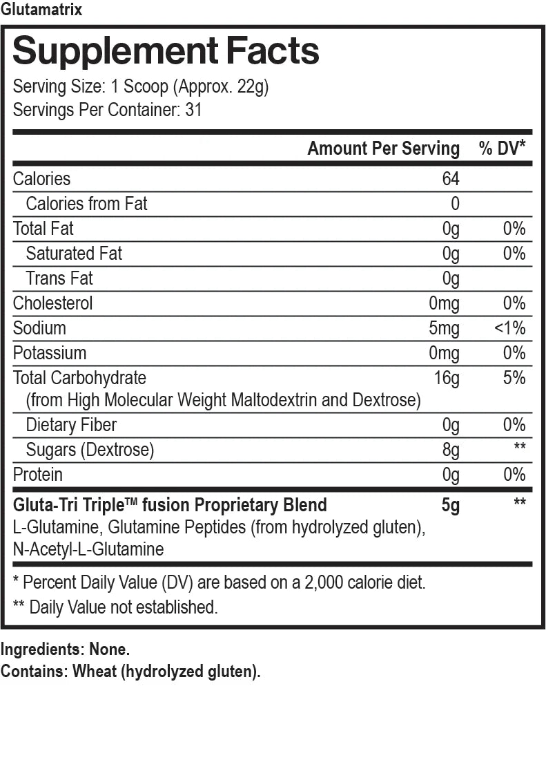 GLUTAMATRIX - UNFLAVORED - 1.5LB