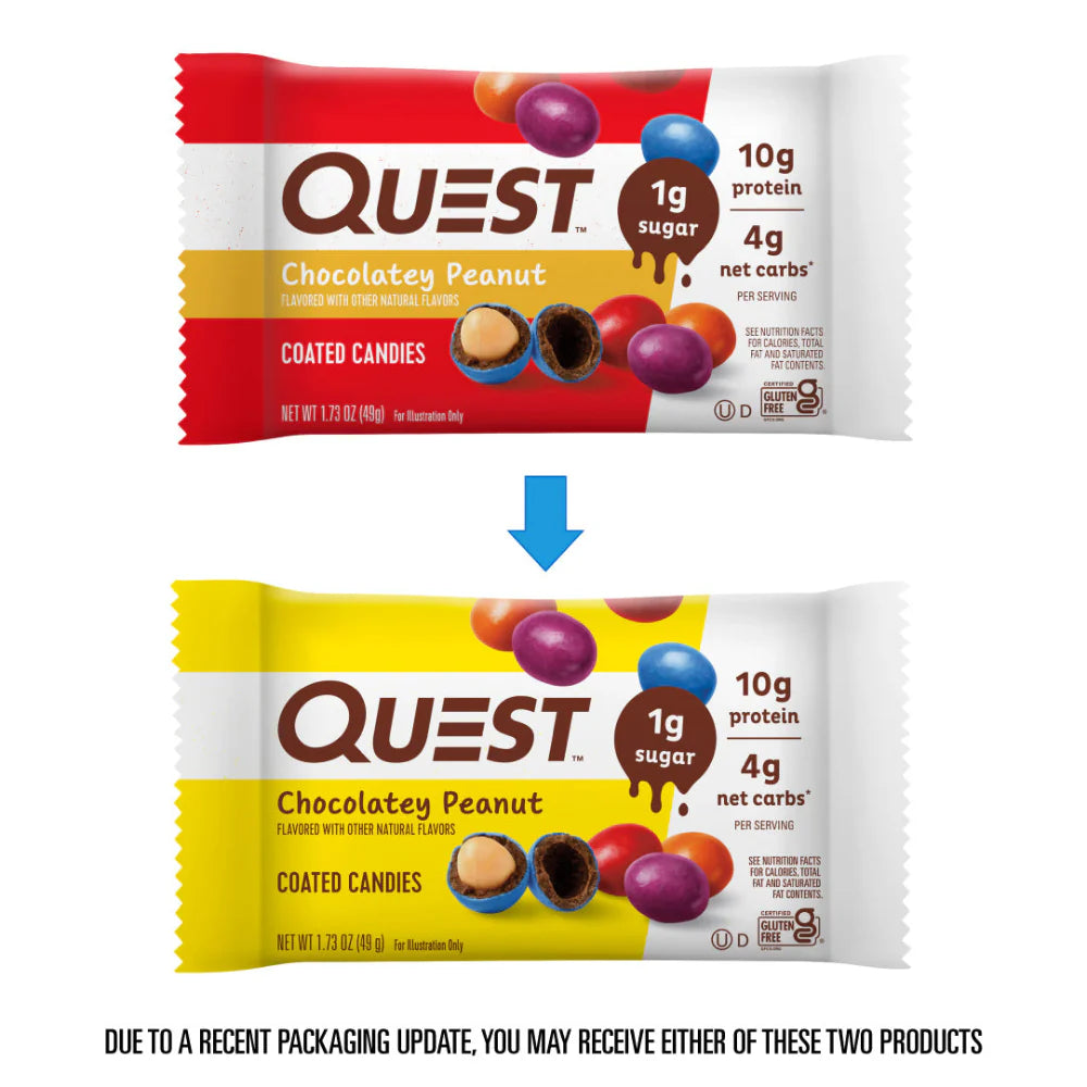 QUEST COATED CANDIES CHOCOLATEY PEANUT