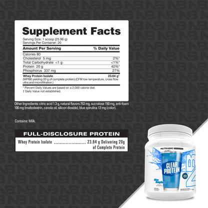 NUTRABIO CLEAR WHEY PROTEIN ISOLATE