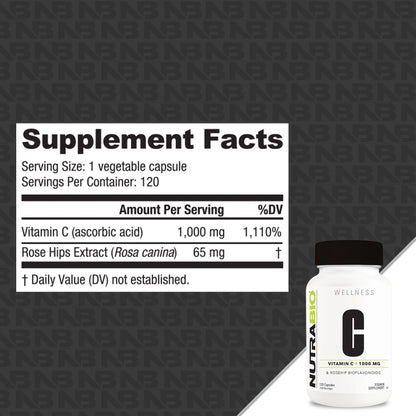 VITAMIN C 1000MG ROSE HIPS 120 CAPS